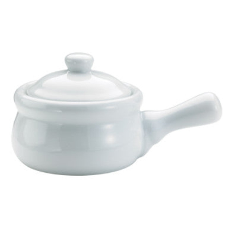 White Onion Soup Crock with Lid