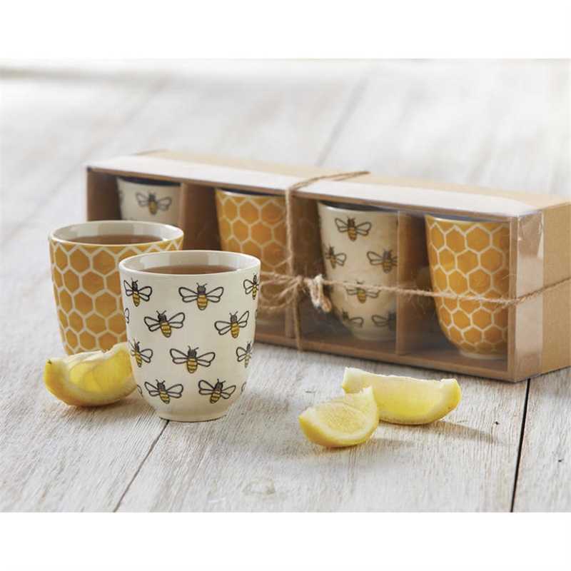 Yellow Honeybee Tea Cup 4 Set