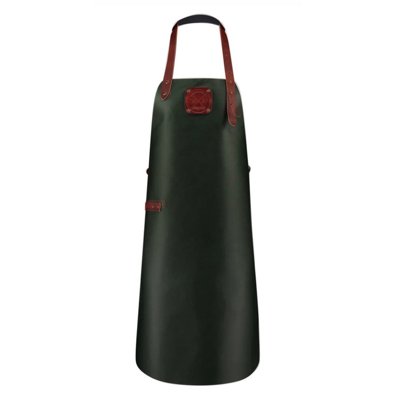 Classic Apron - Green/Cognac