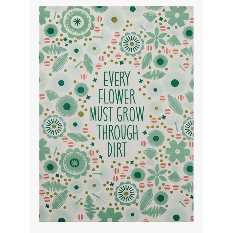 Stitchy Floral Kitchen Towel