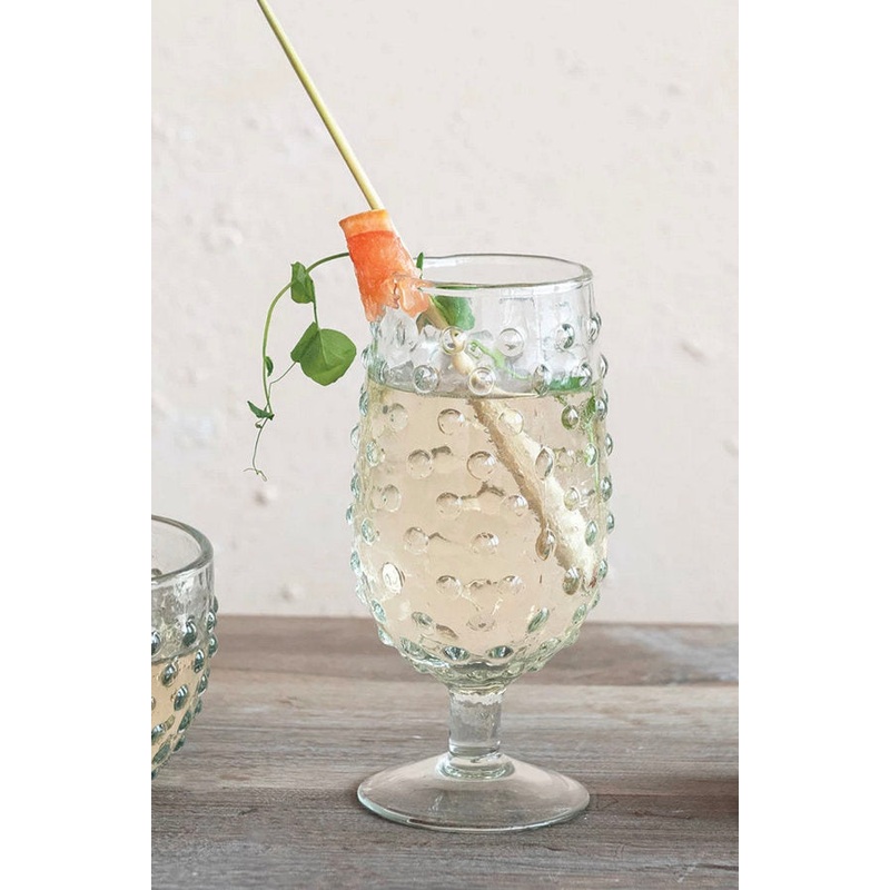 12 oz. Recycled  Hobnail Stemmed Drinking Glass