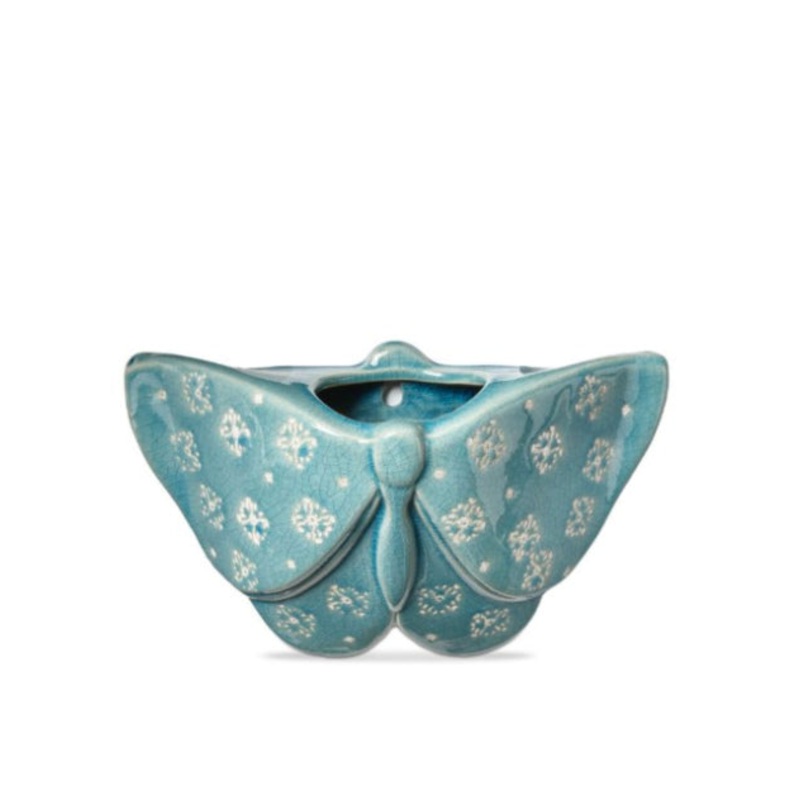 Aqua Butterfly Wall Planter