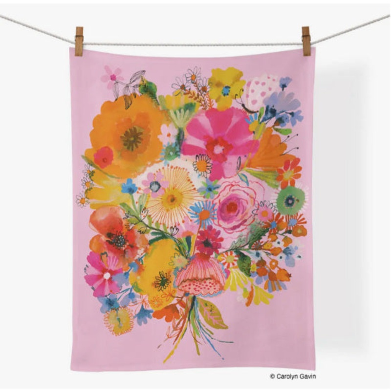 Floral Blush Cotton Tea Towel