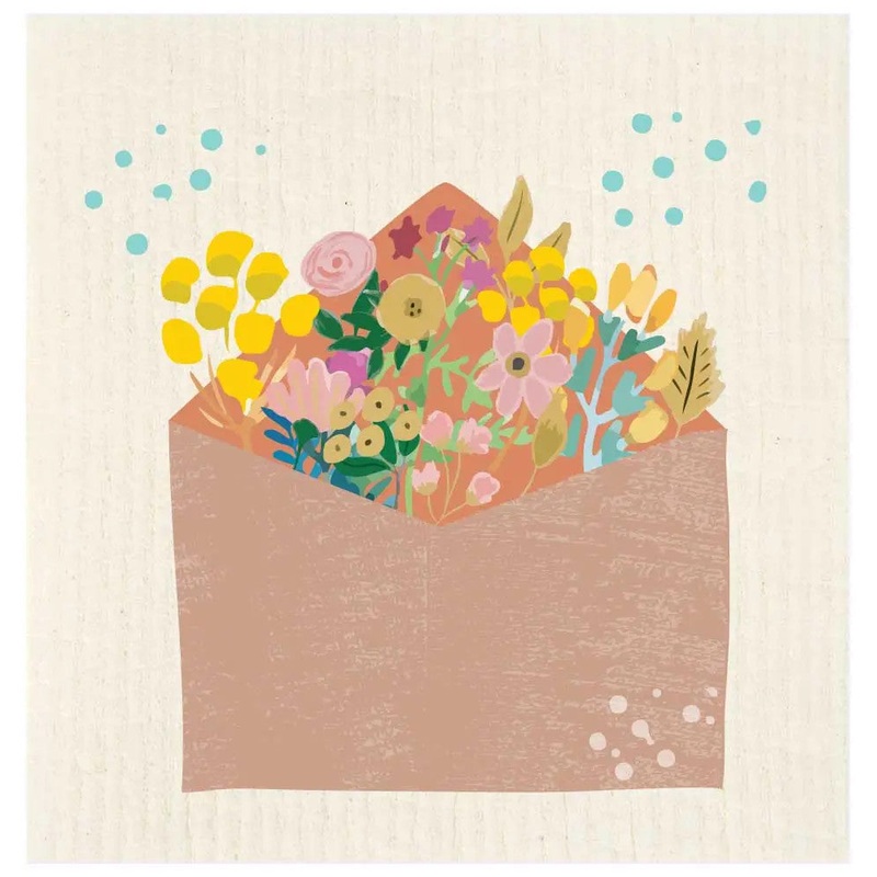 Floral Envelope Swedish Dishcloth