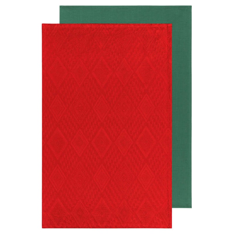 Mosaic Red Towel 2/set