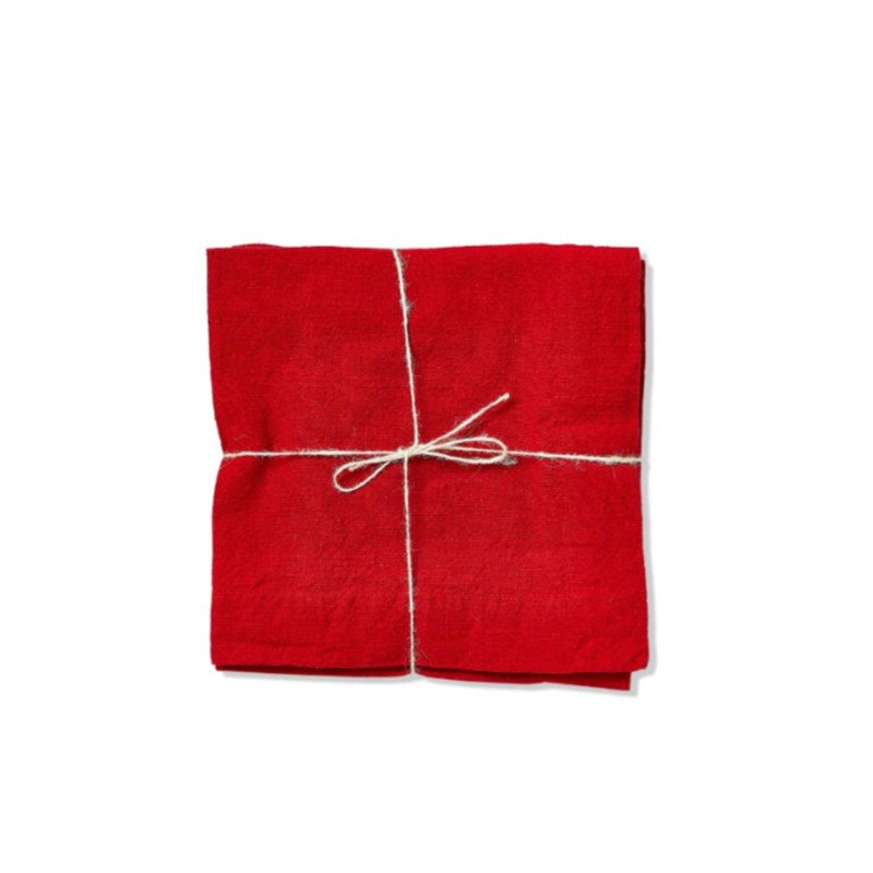 Red Threads Slub Napkin S/4