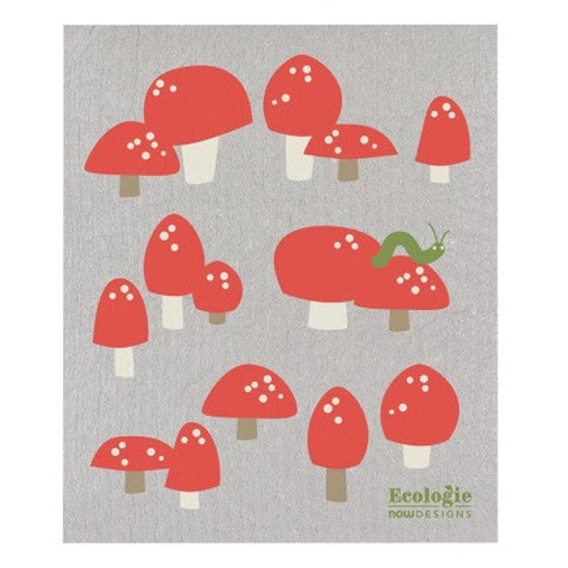 Totally Toadstools Swedish Dishtowel