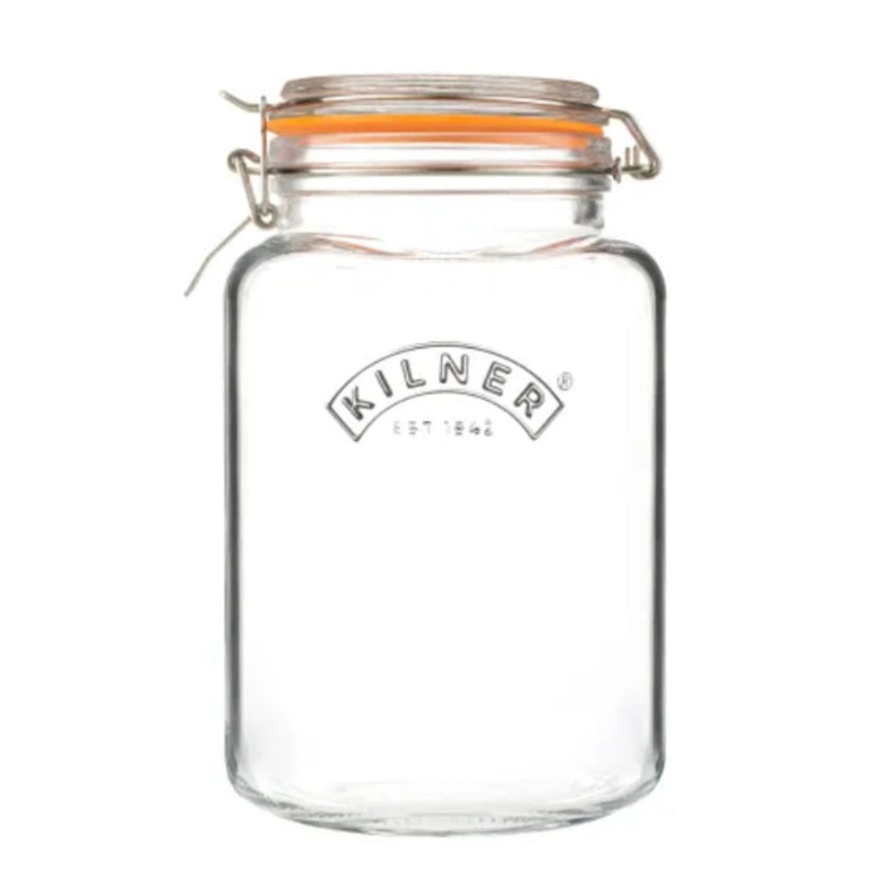 102 oz Clip Top Square Jar