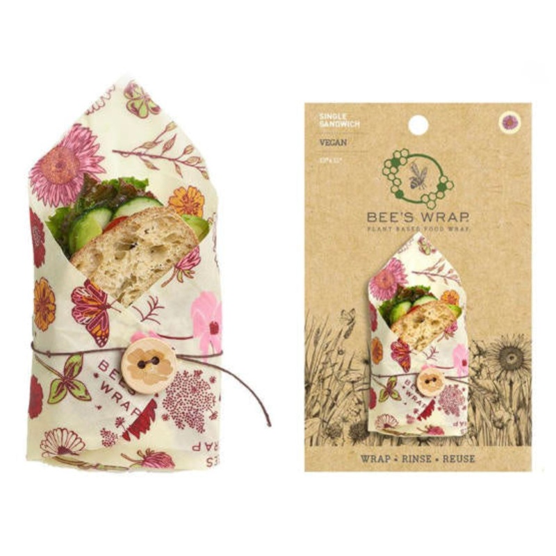 Meadow Magic Vegan Sandwich Wrap w/Wooden Bee Button