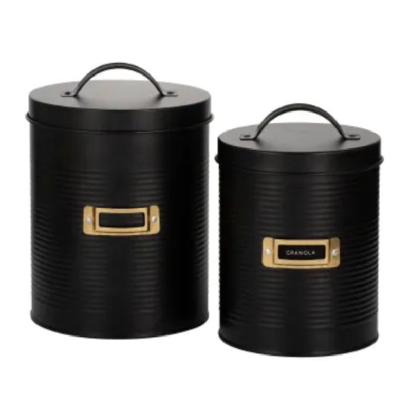 Otto Black Storage Canisters 2/set