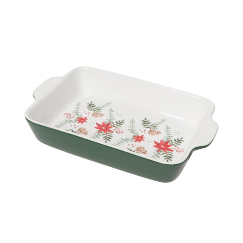 Baking Dish Decal Poinsettia