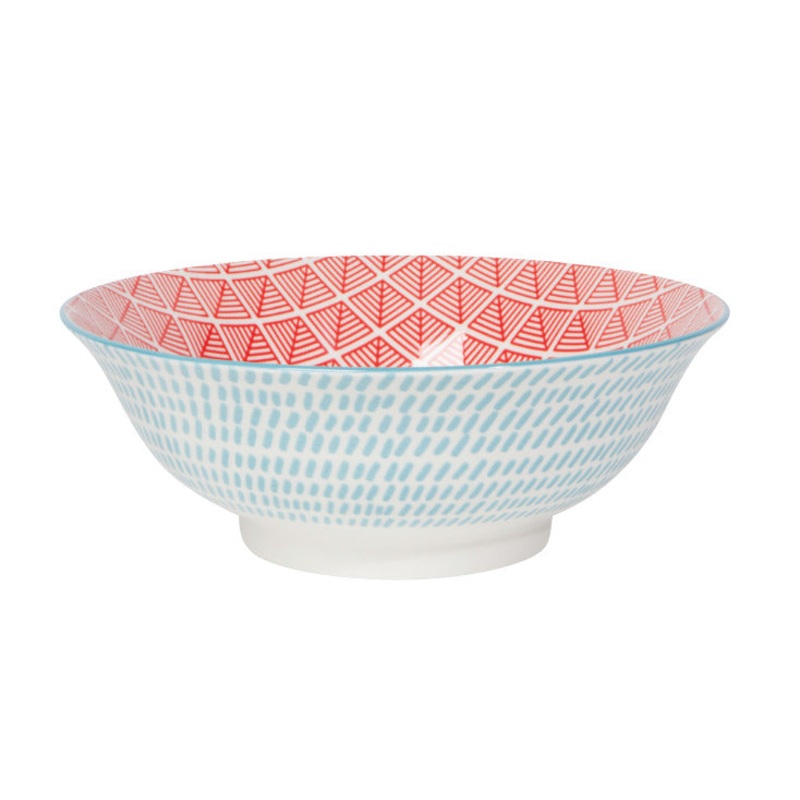 Blue Red Dash 8" Bowl