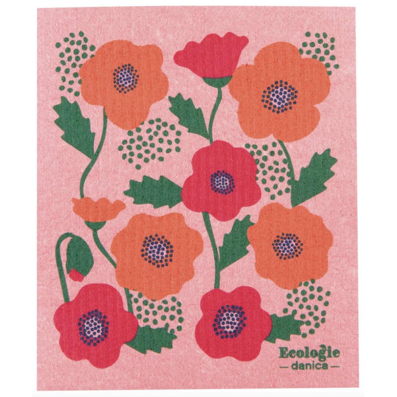 Swedish Dishcloth Poppy