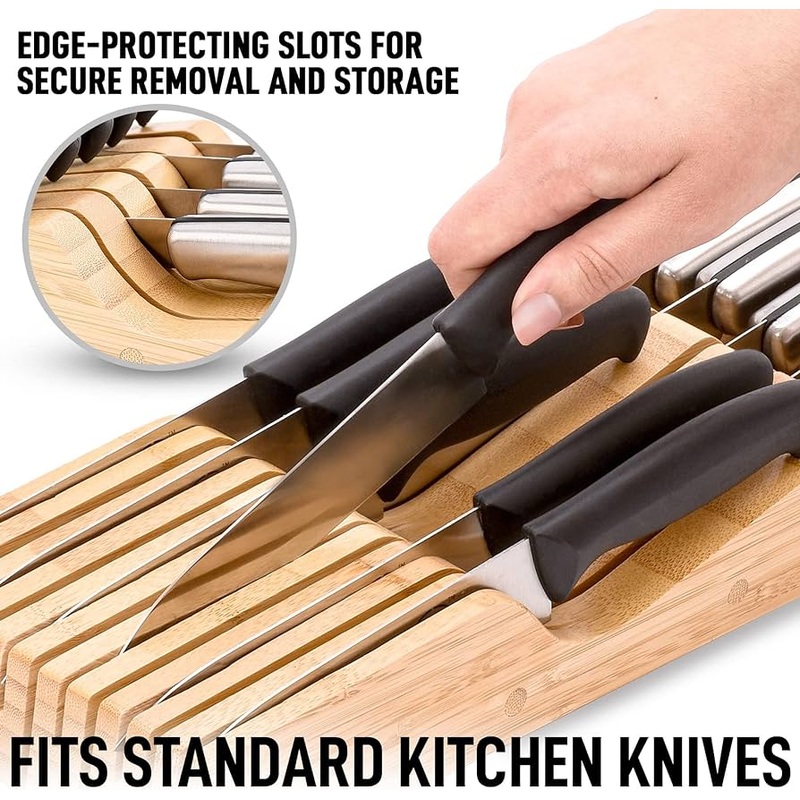 Bamboo Drawer Knife Storage