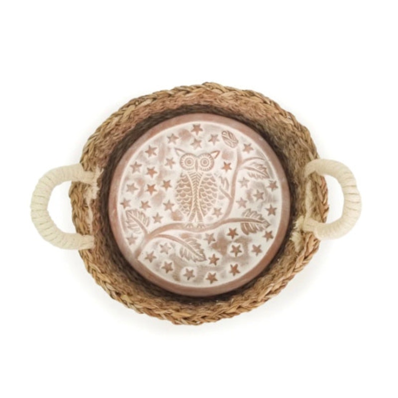 Owl Round Bread Warmer & Basket