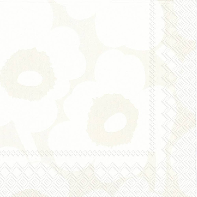 Unikko White Grey Marimekko Lunch Napkins