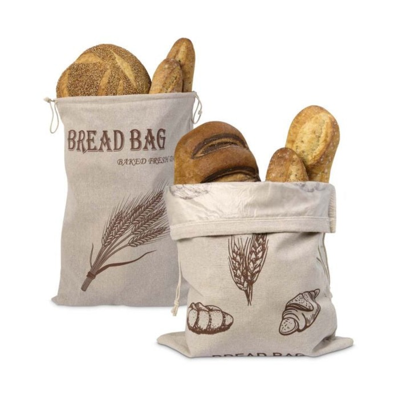 Lined Bread Saver Bags S/2