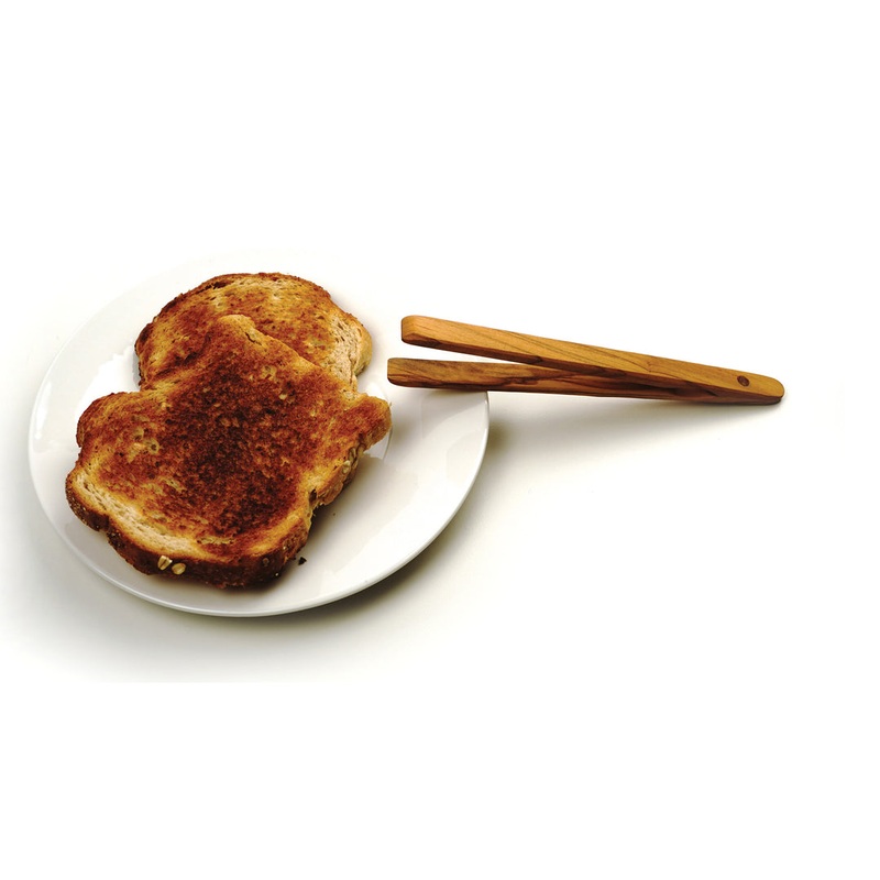 Olive Wood Toast Tongs