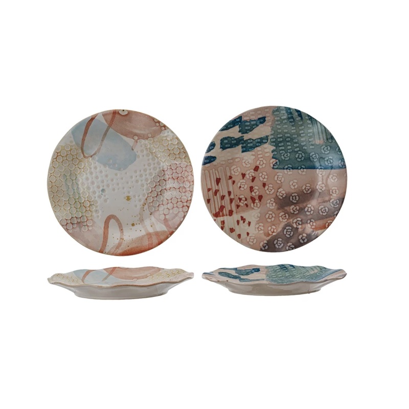 Abstract Design Stoneware Plates