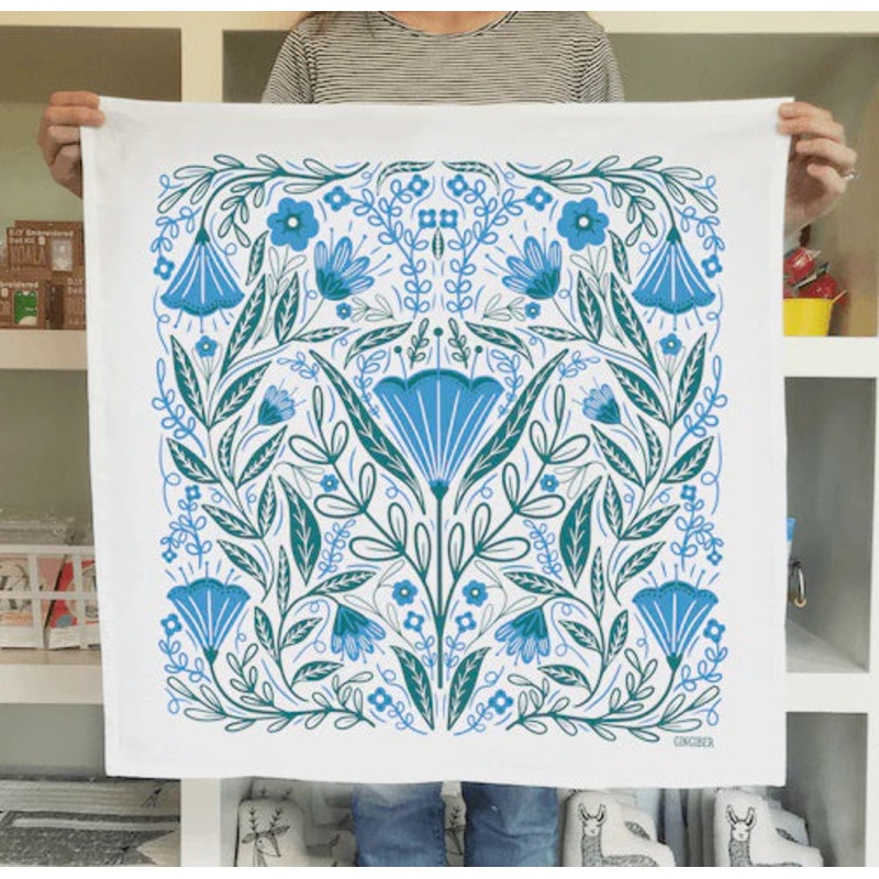 Blue Blossoms Tea Towel
