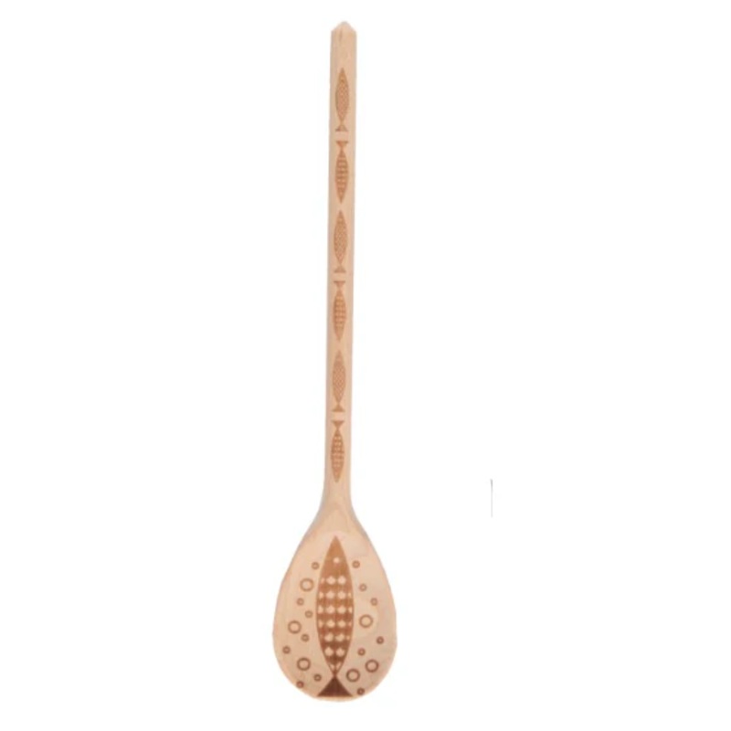 Engraved Wood Spoon Fish