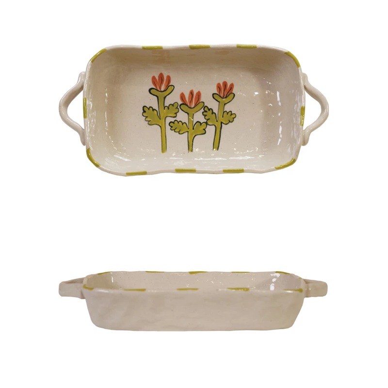 Floral Hand-Painted Baker 12oz