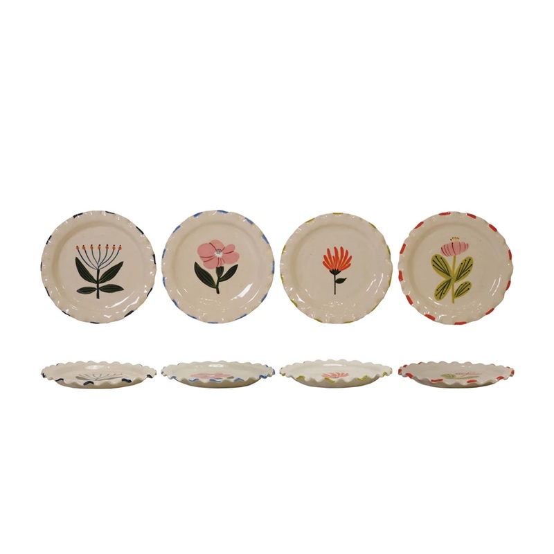 Hand Painted Ruffled Plate