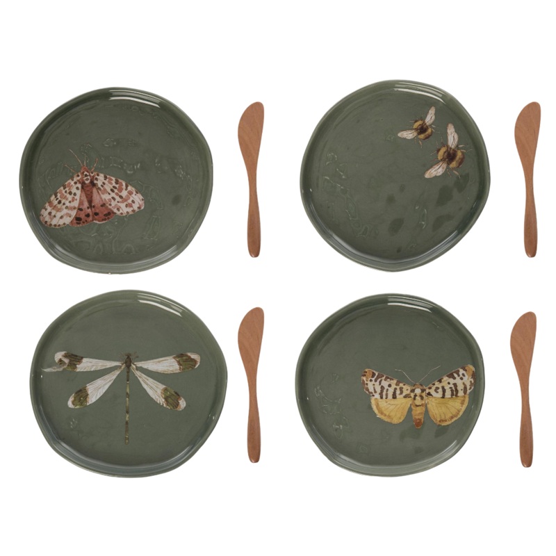 Insect Small Plate w/ Wood Spreader