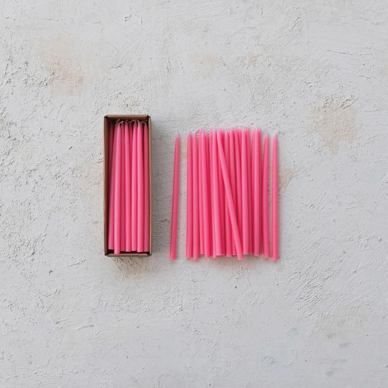 Unscented Thin Taper Candles in Box, Set of 24