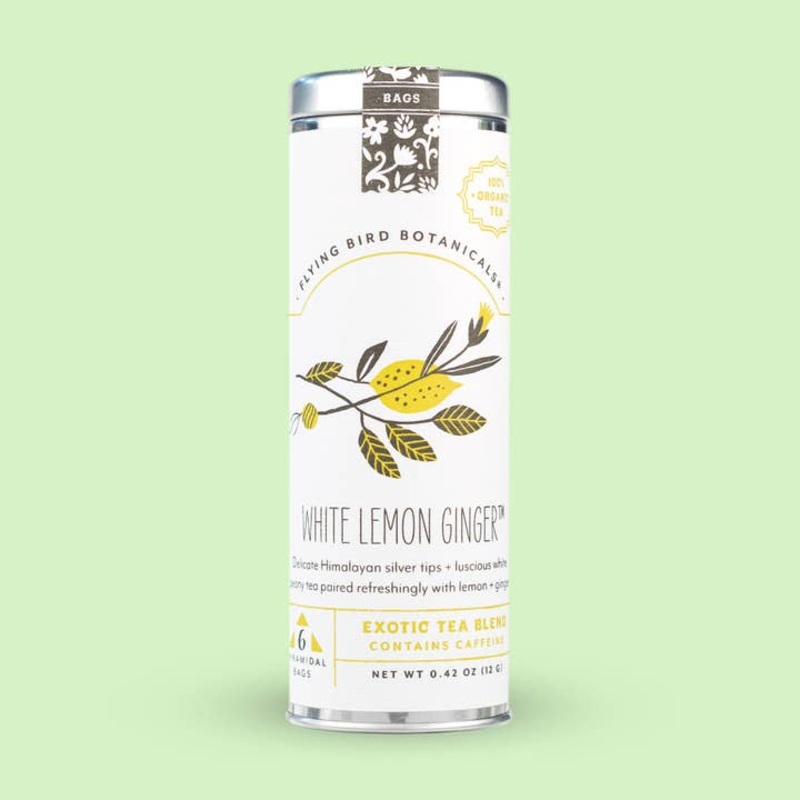 White Lemon Ginger  6 Tea Bag Tin