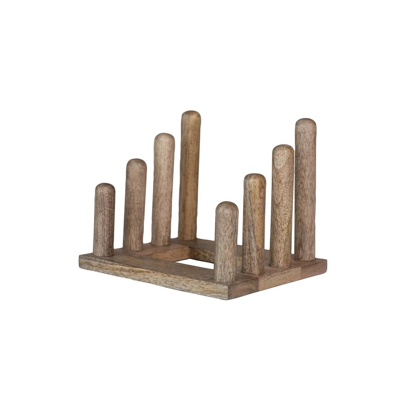 Wood Plate Stand with 3 Sections
