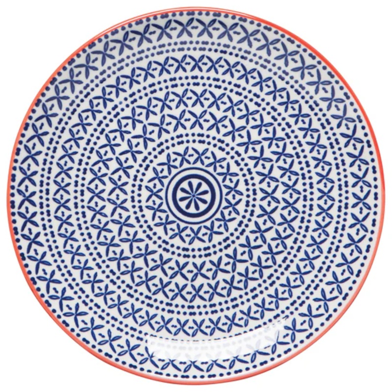 Blue Cross Stamped Appetizer Plate 6 inch