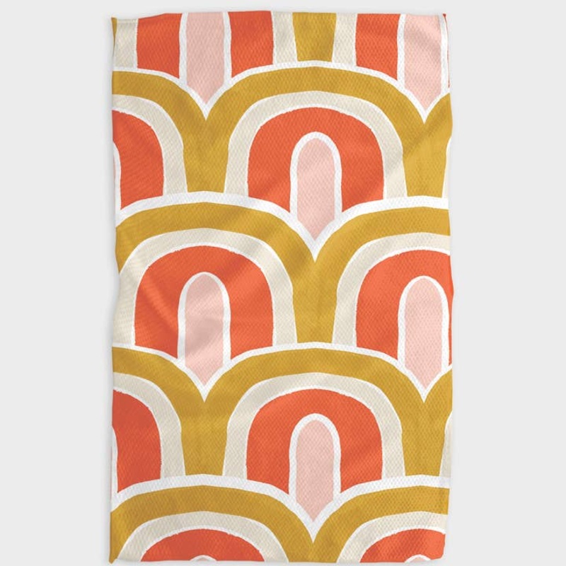 Geometry Tea Towel - Gold Bows