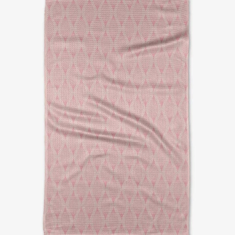 Geometry Tea Towel - Patterned in Pink