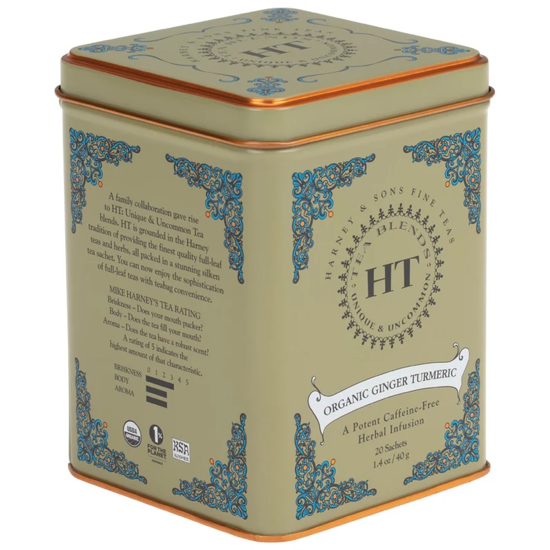 Organic Ginger Turmeric, HT Tin of 20 Sachets