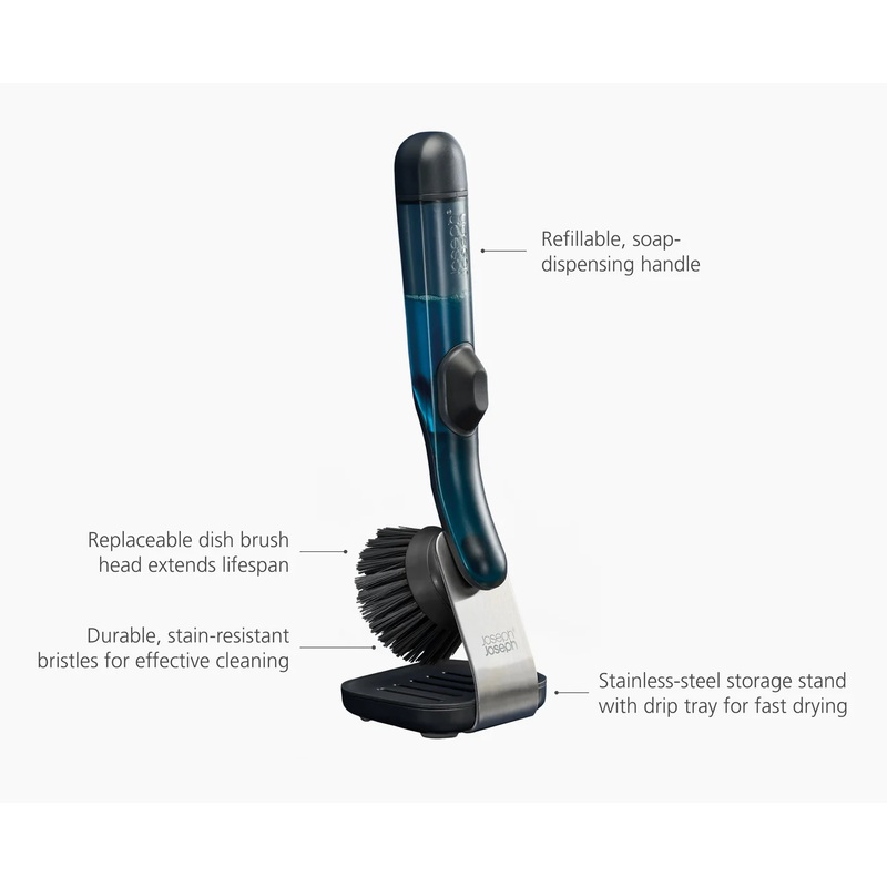 SinkTech Soap-disp dish brush with stand