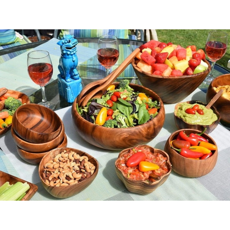 Round Calabash Wood Bowl