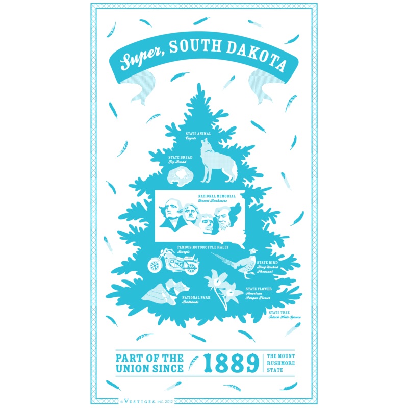 Super South Dakota Kitchen Towel