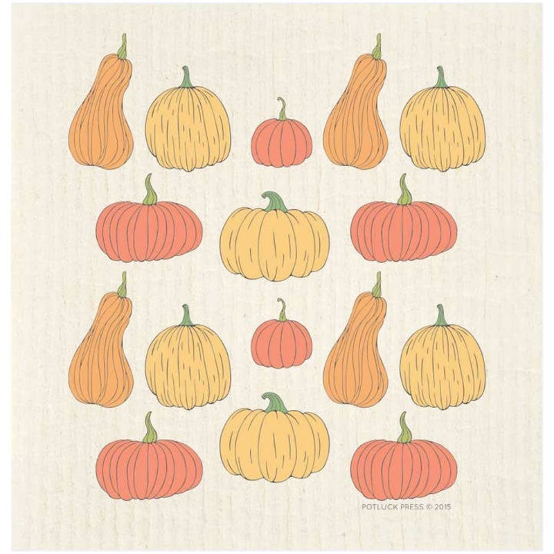 Autumn Pumpkins Swedish Dishcloth