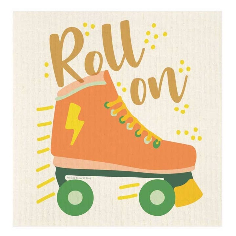 Roll On Roller Skate Swedish Dishcloth