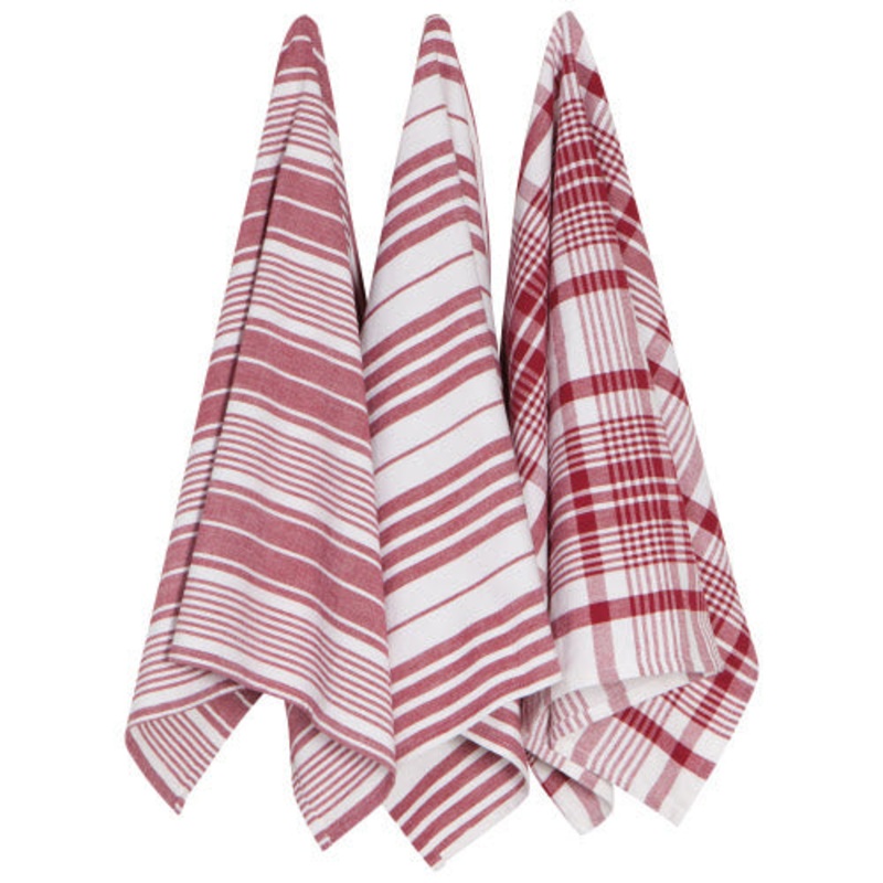 Jumbo Tea Towel - Set of 3 Carmine Red