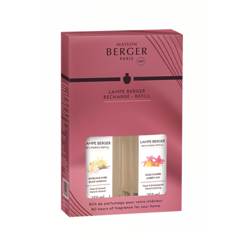 Lampe Berger Black Angelica + Amber's Sun Duality Duo Pack