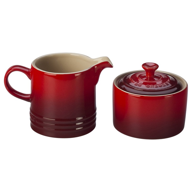 Cream & Sugar Set, Cerise