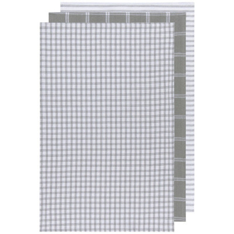 Dish Towel Set Tic-Tac-Toe London Grey