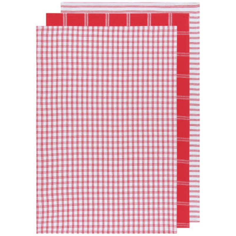 Dish Towel Set Tic-Tac-Toe Red