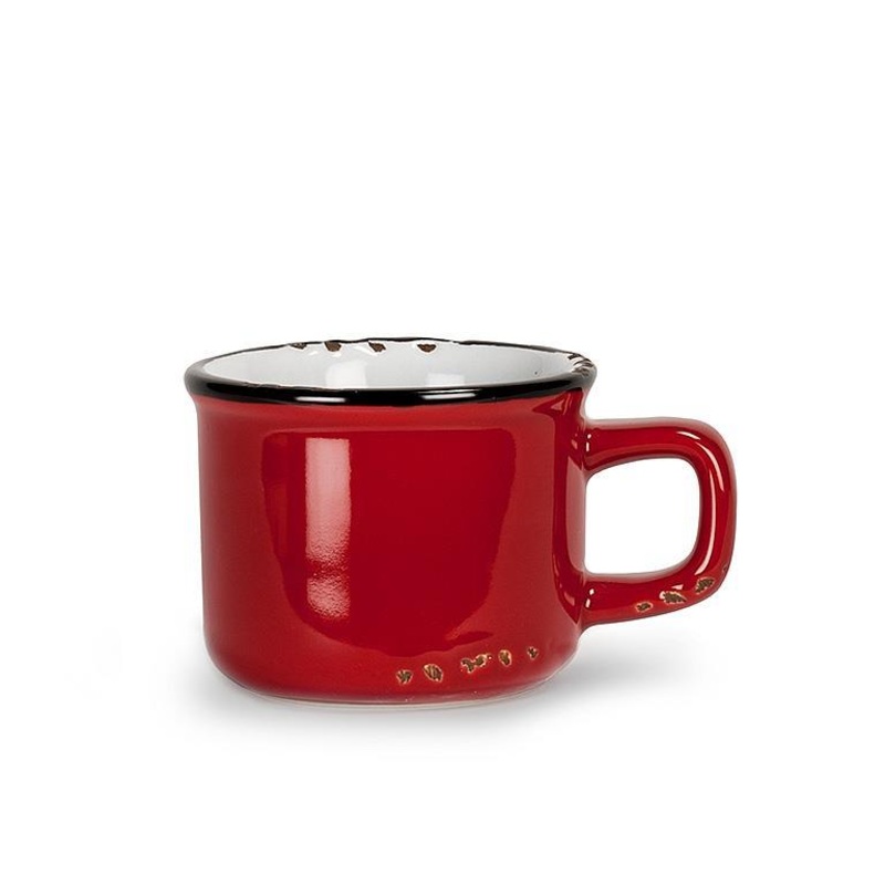 Espresso Cup, Enamel Look Red