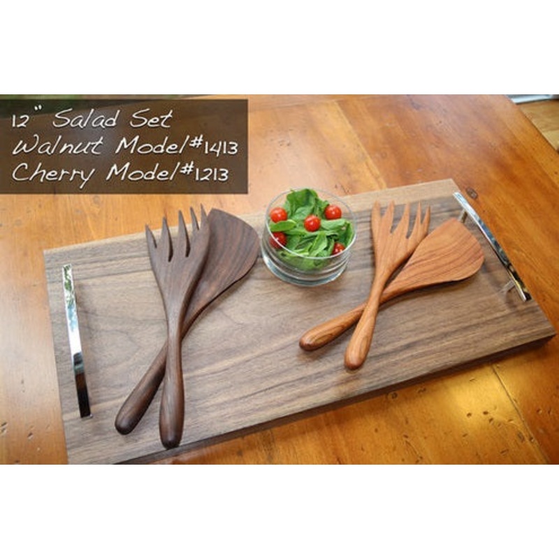 Cherry Wood Salad Servers Set