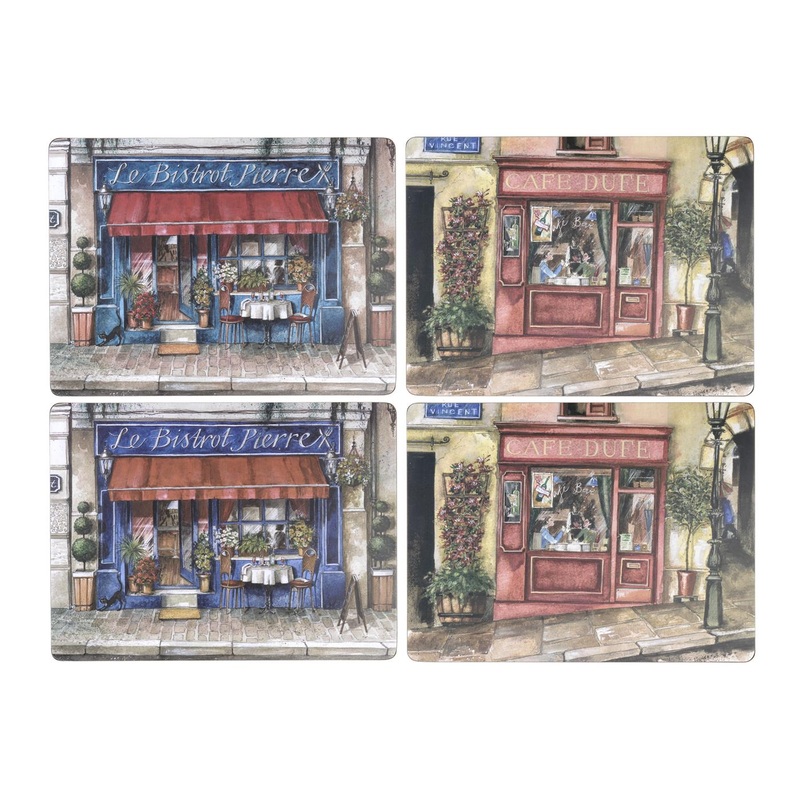 Cork Placemats Set, Cafe de Paris