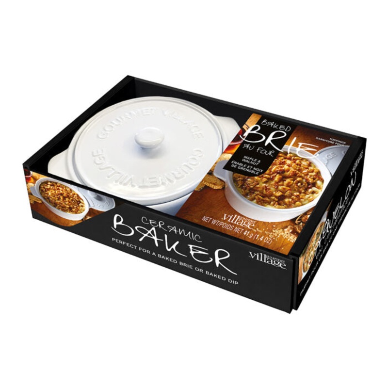 Brie Baker Gift Set with Maple Walnut Brie Topping