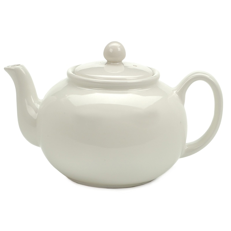 Teapot 6 cup, White